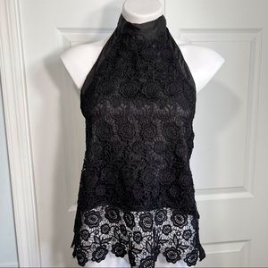 Lace Sleeveless Halter Top